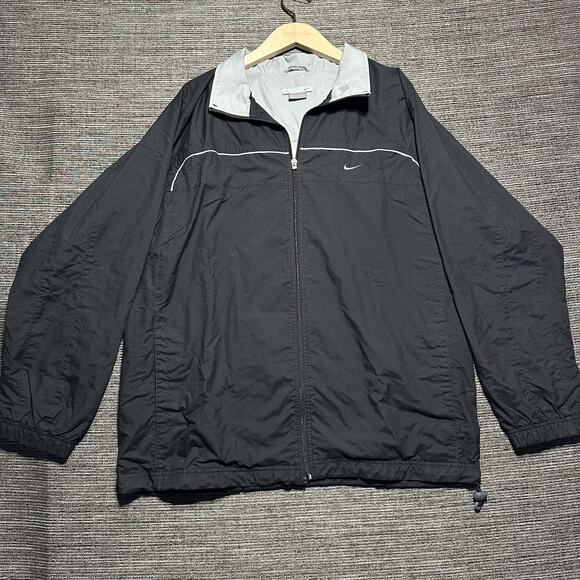 Nike Jacket Men's L BLack Full Zip Gray Tag Y2K Vintage - Picture 1 of 16